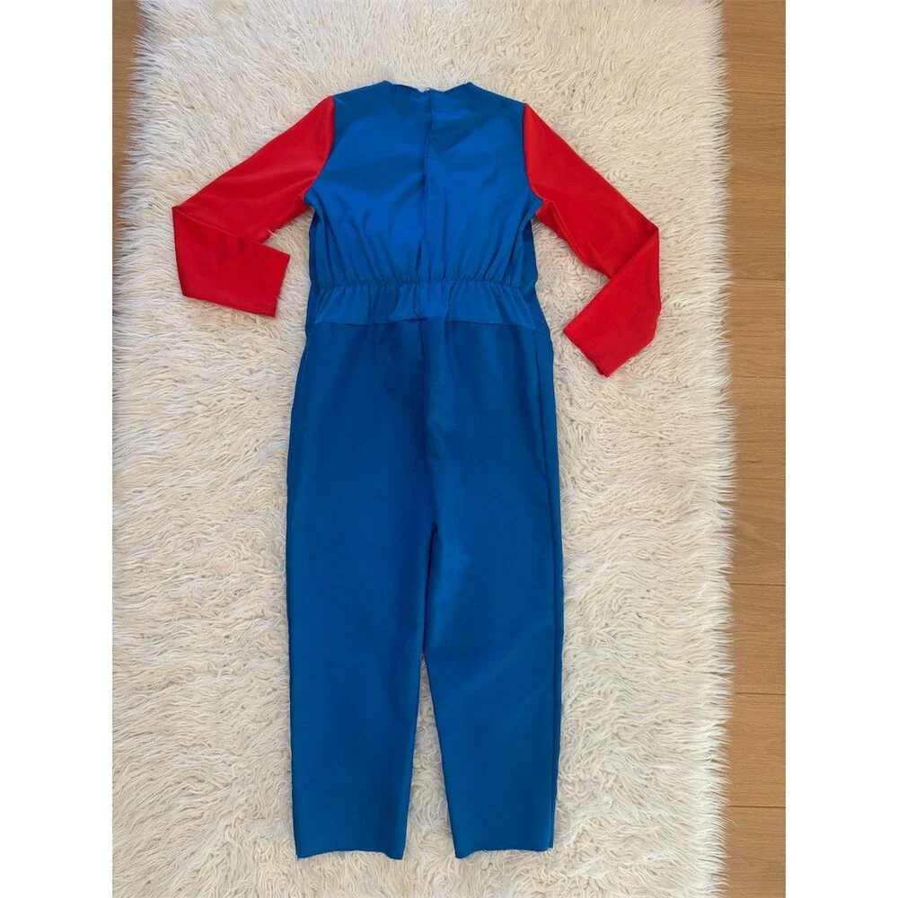 Disguise Super Mario Bros Mario Costume Jumpsuit Kids Youth M 7/8